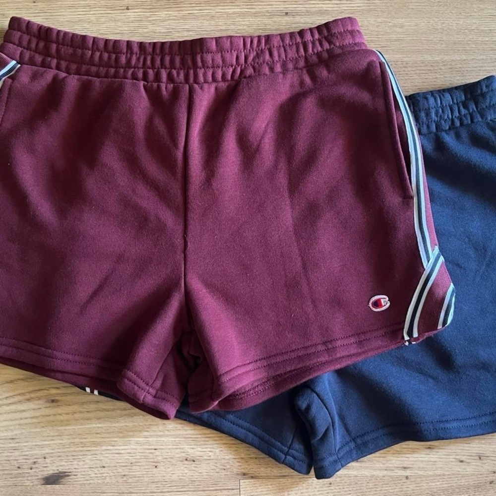 Champion Retro Dolphin Shorts Lot of 2 Girls XL 16 Navy Burgundy Athletic Lounge